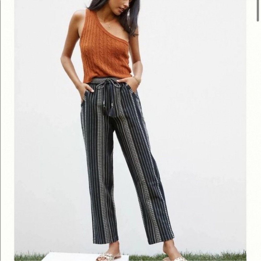 NWT ANTHROPOLOGIE Essential Cotton-Weave Drawstring Beach Pant size M